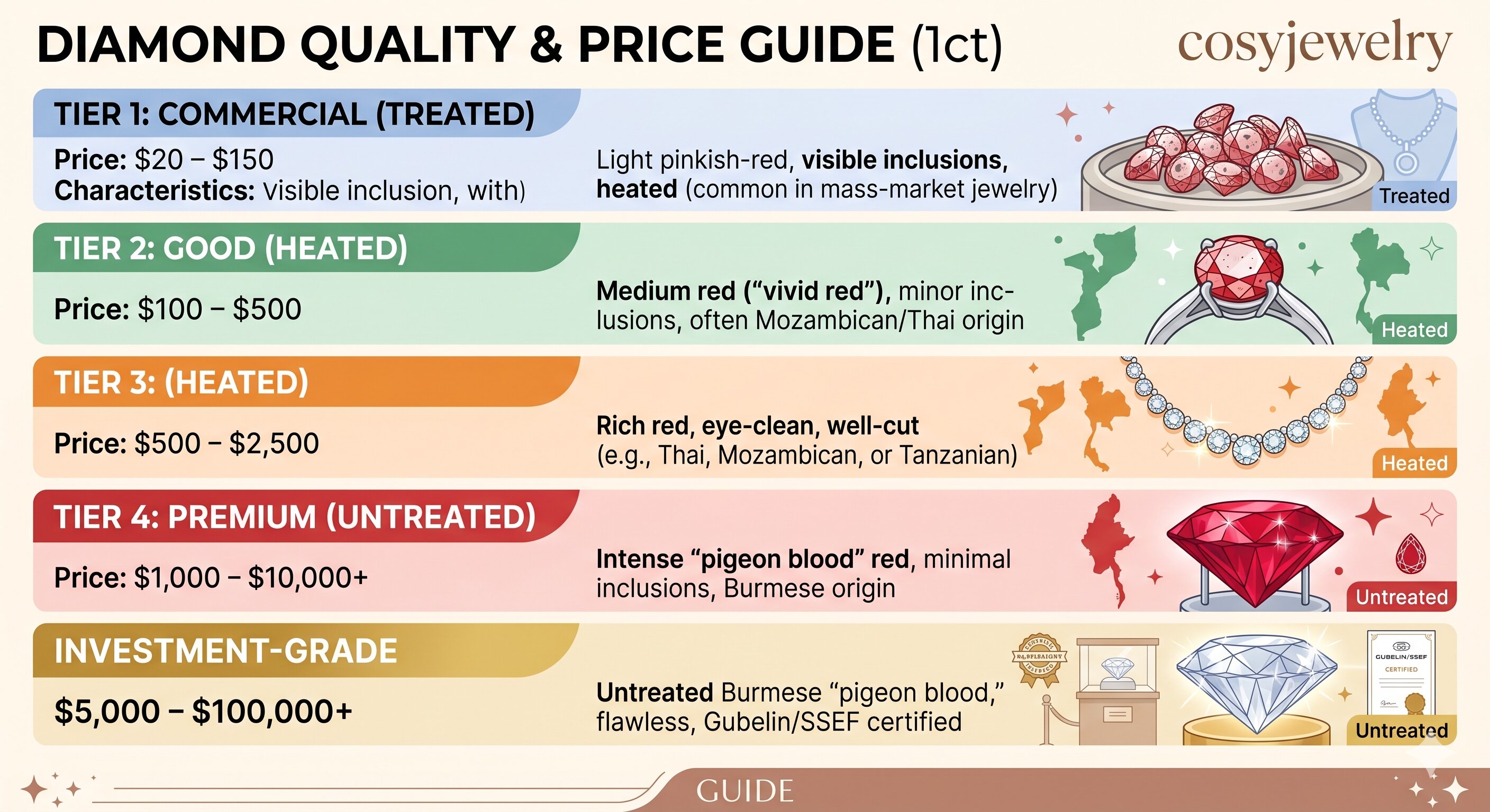 Price Ranges for 1-Carat Ruby
